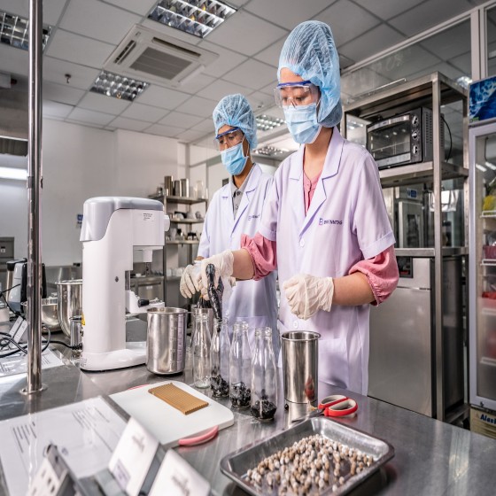 Preparing the test drink in the application kitchen, Ho Chi Minh, Vietnam