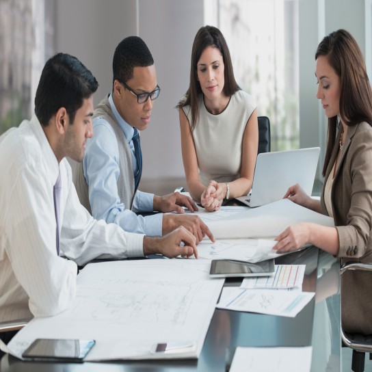 Business people talking in meeting